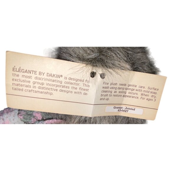 Elegant Plush Teddy Bear By Dakin With Glasses & Knit Scarf Gray Fur 12 Inch Col - Picture 11 of 12